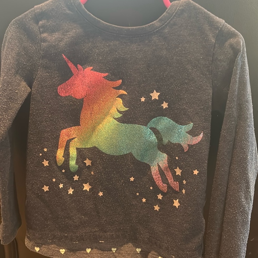 2T multicolored unicorn shirt